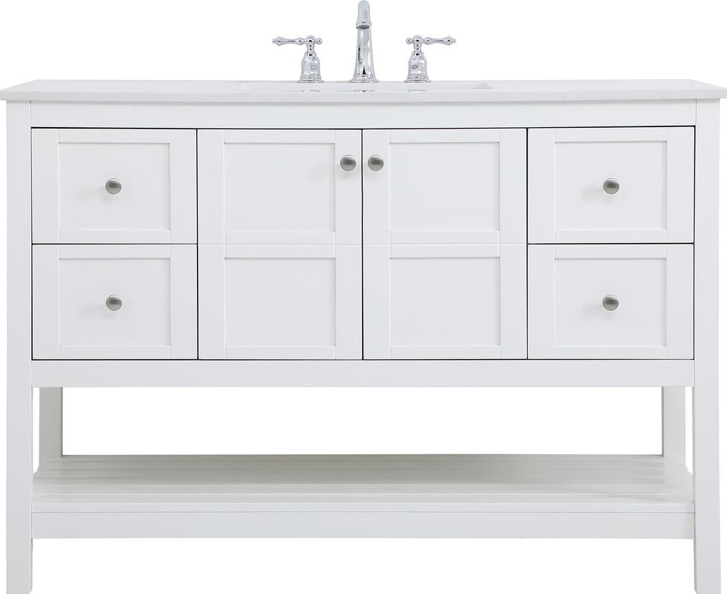 Elegant Lighting White Bathroom Vanity Transitional Style 48in (1 of 1)