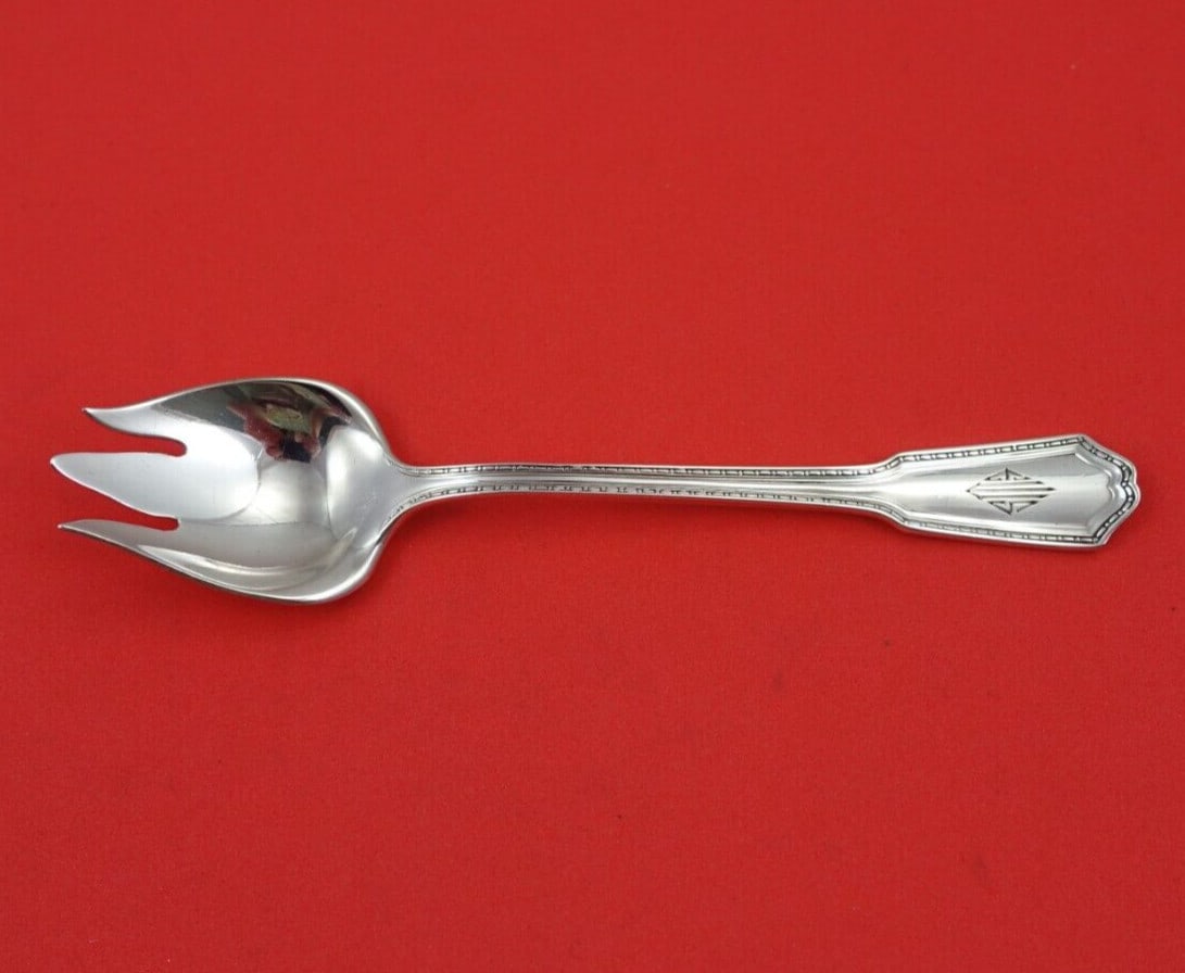 Gorham Roanoke Sterling Silver Ice Cream Fork 5.5 Inch Monogrammed (1 of 3)