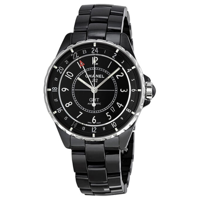 J12 Automatic GMT Black Dial High-Tech Ceramic Bracelet Watch Ref H3102 (1 of 6)