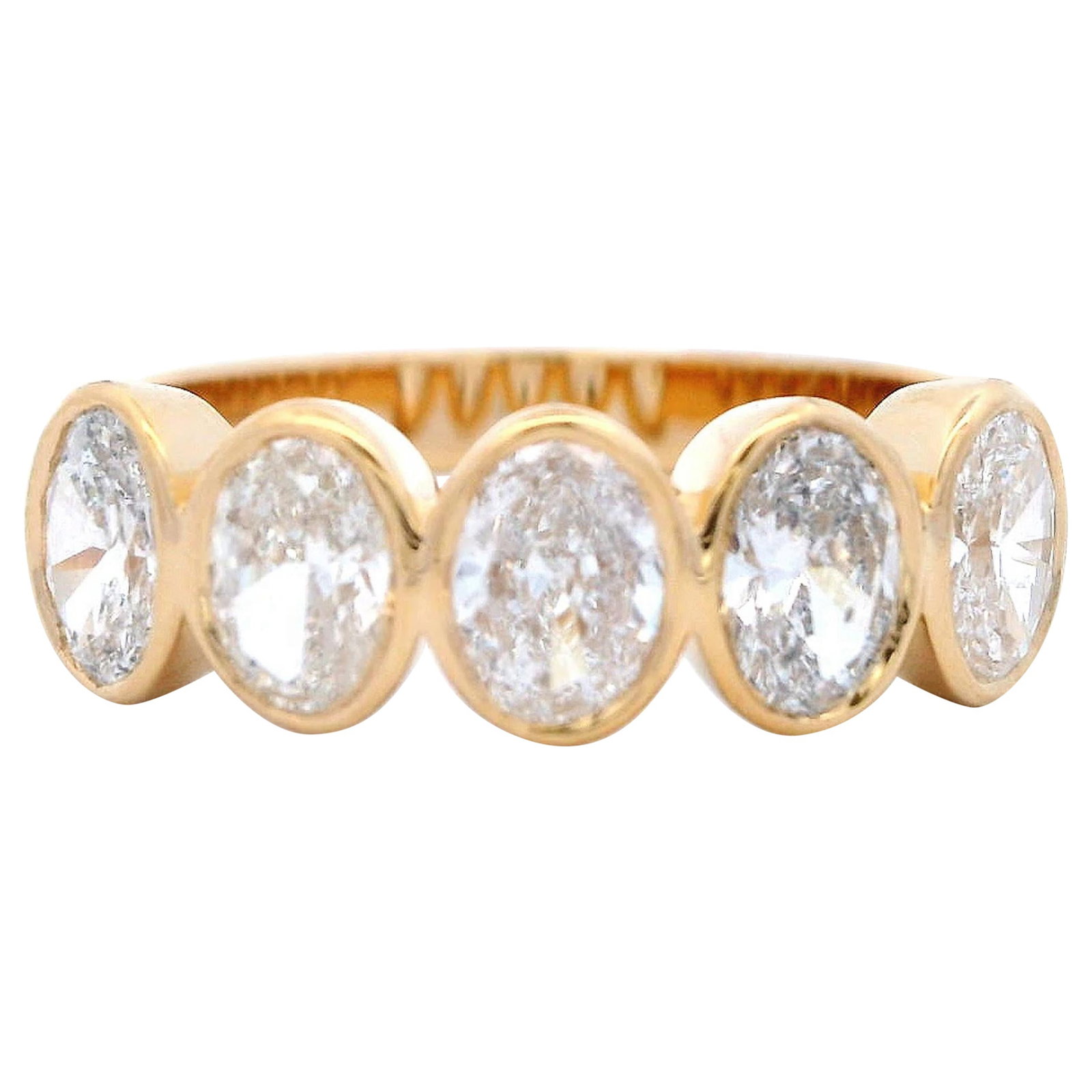 1.25ct Oval Diamond Half Eternity Band 18k Yellow Gold (1 of 4)