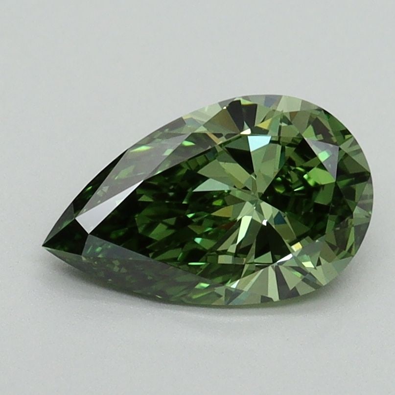 Loose Diamond - PEAR 1.05ct Fancy Vivid Green VS1: Loose Diamond - PEAR 1.05ct Fancy Vivid Green VS1 Source: This is a real non-mined Diamond that has been grown in a lab Shape: PEAR Carats: 1.05 Color: Fancy Vivid Green Certification: IGI Video:
