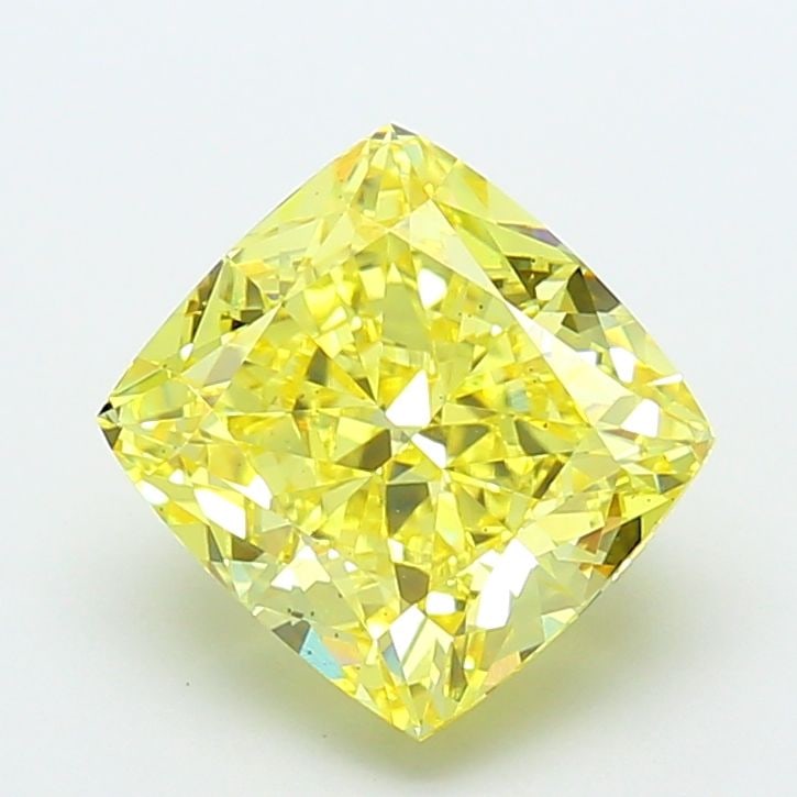 Loose Diamond - CUSHION MODIFIED 5.03ct Fancy Vivid Yellow VS2: Loose Diamond - CUSHION MODIFIED 5.03ct Fancy Vivid Yellow VS2 Source: This is a real non-mined Diamond that has been grown in a lab Shape: CUSHION MODIFIED Carats: 5.03 Color: Fancy Vivid Yellow