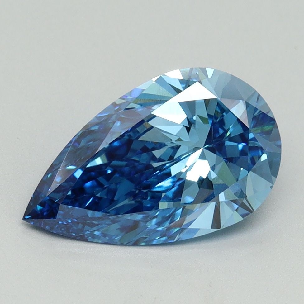 Loose Diamond - PEAR 2.02ct Fancy Vivid Blue VS1: Loose Diamond - PEAR 2.02ct Fancy Vivid Blue VS1 Source: This is a real non-mined Diamond that has been grown in a lab Shape: PEAR Carats: 2.02 Color: Fancy Vivid Blue Certification: IGI Video:
