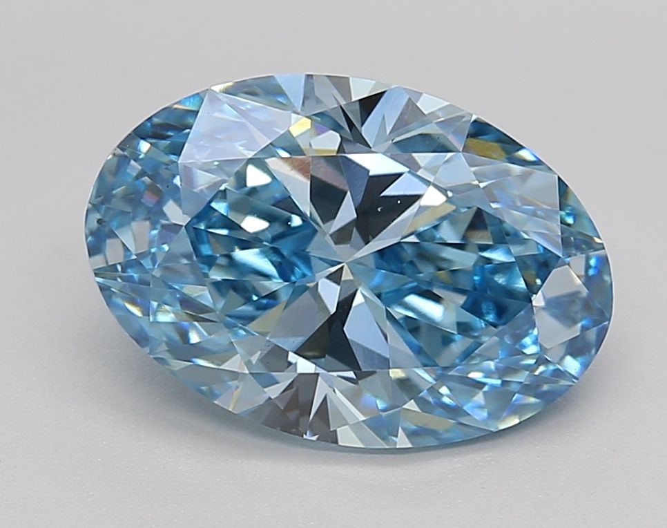 Loose Diamond - OVAL 3.01ct Fancy Blue VS1: Loose Diamond - OVAL 3.01ct Fancy Blue VS1 Source: This is a real non-mined Diamond that has been grown in a lab Shape: OVAL Carats: 3.01 Color: Fancy Blue Certification: IGI Video: