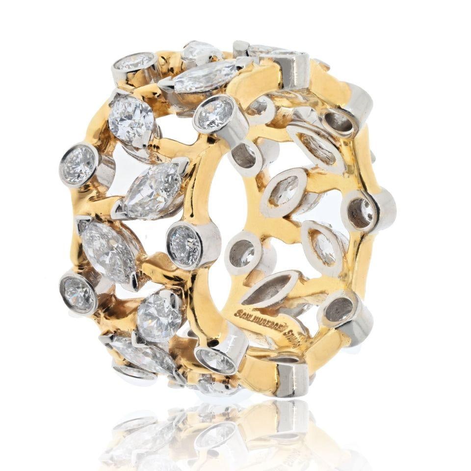 Schlumberger Vigne Diamond Ring in Platinum and 18K Gold by Tiffany & Co. - 2