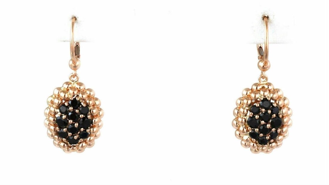 Dangle Earrings with Black Quartz and 18k Rose Gold Beads by Pasquale Bruni (1 of 5)