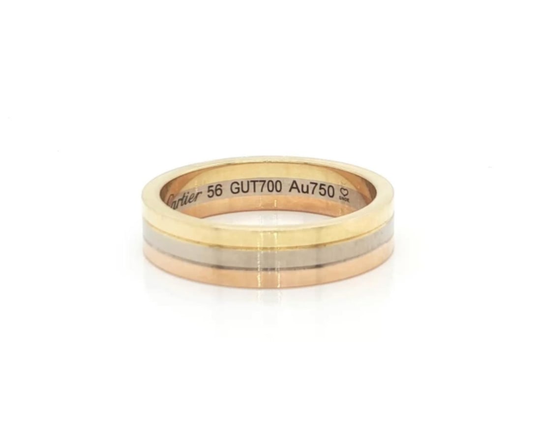 Cartier Trinity Vendome Louis 18k Tri-Color Gold Band Ring Size 7.5 (1 of 8)