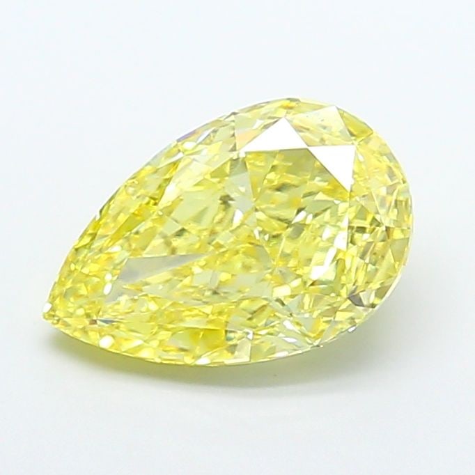 Loose Diamond - PEAR 5.09ct Fancy Intense Yellow VS2: Loose Diamond - PEAR 5.09ct Fancy Intense Yellow VS2 Source: This is a real non-mined Diamond that has been grown in a lab Shape: PEAR Carats: 5.09 Color: Fancy Intense Yellow Certification: IGI Video