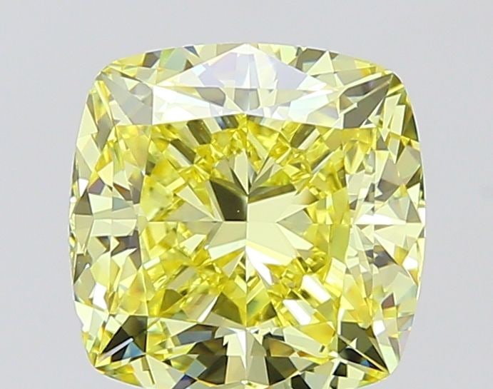 Loose Diamond - CUSHION MODIFIED 4.21ct Fancy Intense Yellow VS1: Loose Diamond - CUSHION MODIFIED 4.21ct Fancy Intense Yellow VS1 Source: This is a real non-mined Diamond that has been grown in a lab Shape: CUSHION MODIFIED Carats: 4.21 Color: Fancy Intense Yellow 