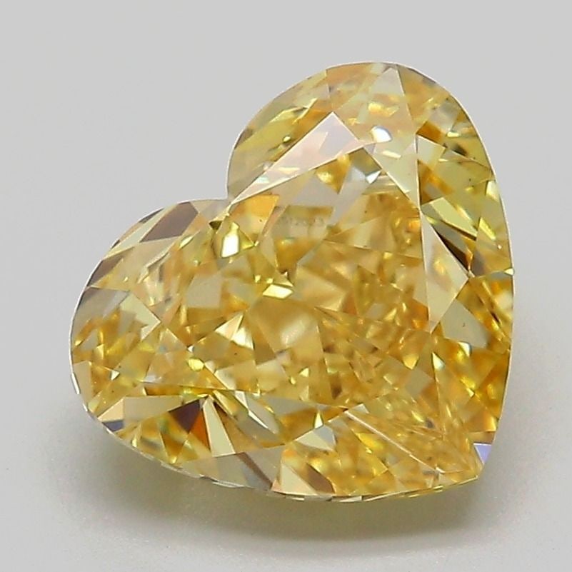 Loose Diamond - HEART 3.08ct Fancy Intense Yellow VS1: Loose Diamond - HEART 3.08ct Fancy Intense Yellow VS1 Source: This is a real non-mined Diamond that has been grown in a lab Shape: HEART Carats: 3.08 Color: Fancy Intense Yellow Certification: IGI Vid