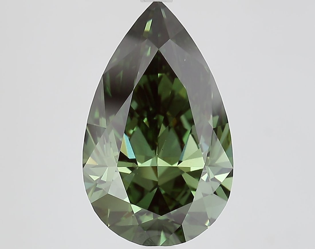 Loose Diamond - PEAR 5.17ct Fancy Vivid Green VS1: Loose Diamond - PEAR 5.17ct Fancy Vivid Green VS1 Source: This is a real non-mined Diamond that has been grown in a lab Shape: PEAR Carats: 5.17 Color: Fancy Vivid Green Certification: IGI Video: