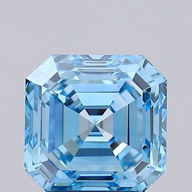 Loose Diamond - ASSCHER 2.03ct Fancy Vivid Blue VS1: Loose Diamond - ASSCHER 2.03ct Fancy Vivid Blue VS1 Source: This is a real non-mined Diamond that has been grown in a lab Shape: ASSCHER Carats: 2.03 Color: Fancy Vivid Blue Certification: IGI Video: