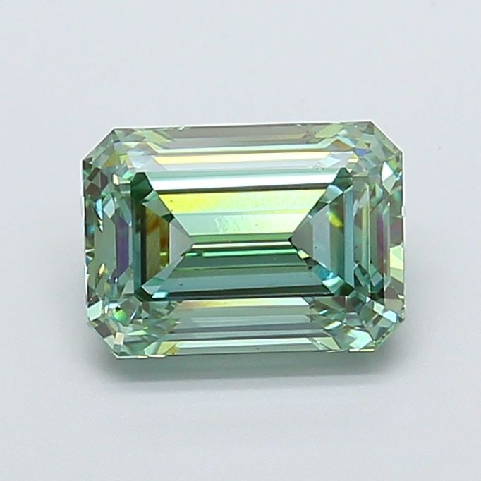 Loose Diamond - EMERALD 3.01ct Fancy Vivid Green VS2: Loose Diamond - EMERALD 3.01ct Fancy Vivid Green VS2 Source: This is a real non-mined Diamond that has been grown in a lab Shape: EMERALD Carats: 3.01 Color: Fancy Vivid Green Certification: IGI Video
