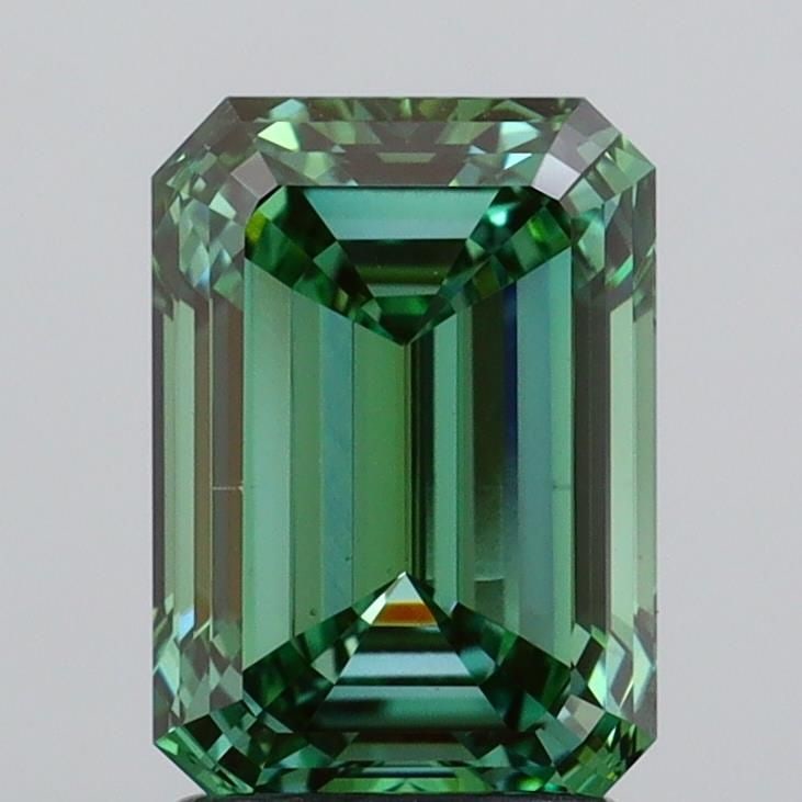 Loose Diamond - EMERALD 2.08ct Fancy Vivid Green VVS2: Loose Diamond - EMERALD 2.08ct Fancy Vivid Green VVS2 Source: This is a real non-mined Diamond that has been grown in a lab Shape: EMERALD Carats: 2.08 Color: Fancy Vivid Green Certification: IGI Vide