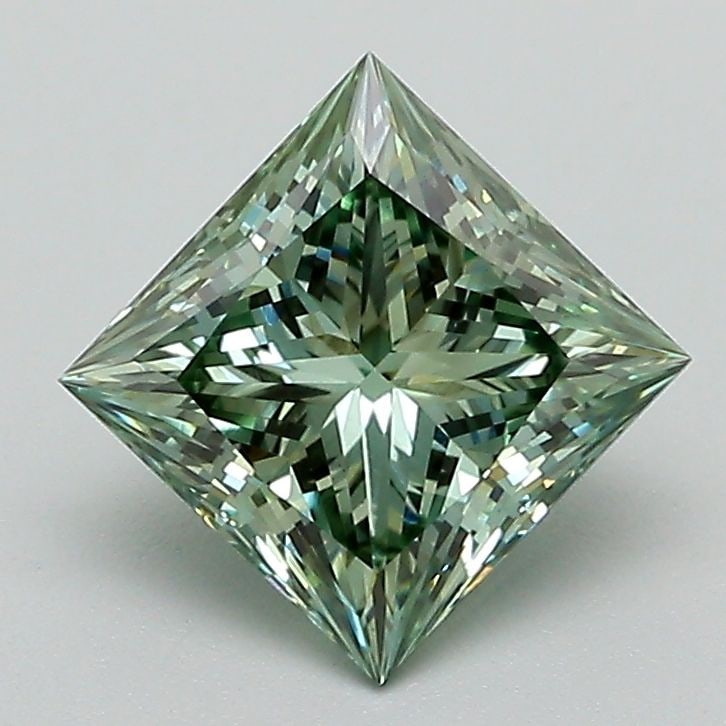 Loose Diamond - PRINCESS 1.52ct Fancy Vivid Green VS1 (1 of 1)