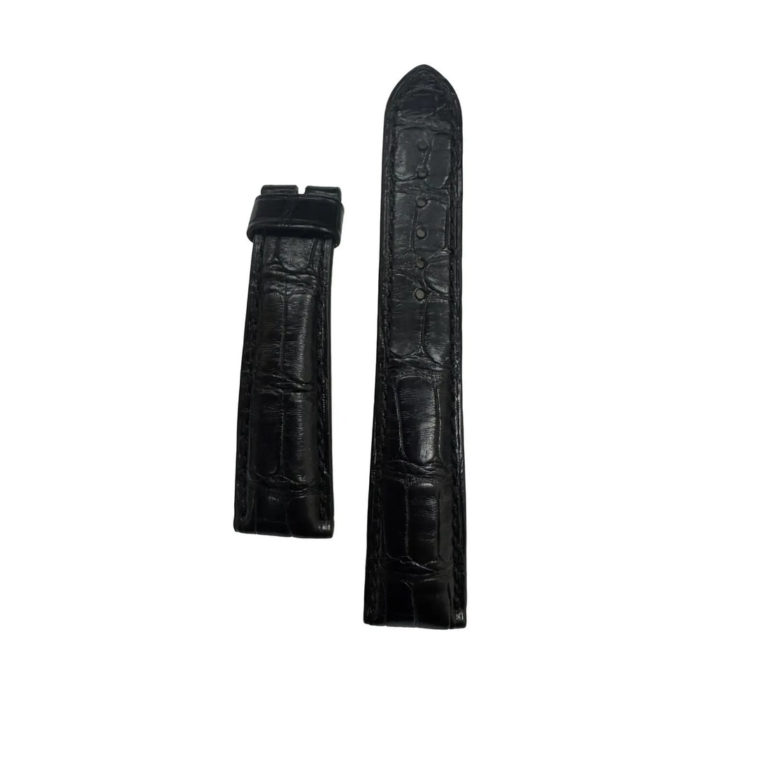 Breguet Black Leather 18mm Two-Piece Watch Strap for Classique: Breguet Black Leather 18mm Two-Piece Watch Strap for Classique Elevate your timepiece with this exquisite Breguet black leather men's watch strap band. Designed for luxury, this two-piece strap is com
