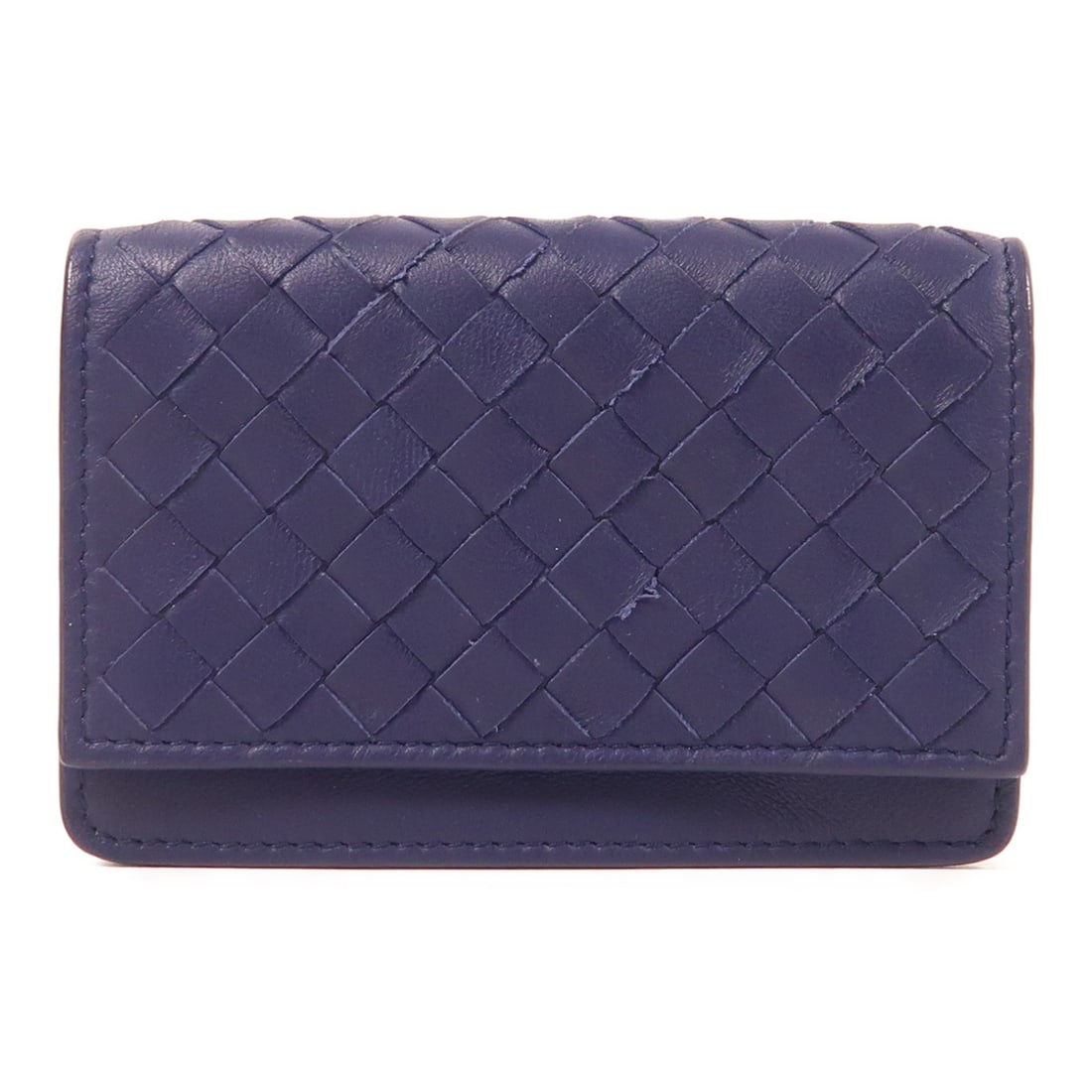 Bottega Veneta Blue Calfskin Leather Card Case Made in Italy: Bottega Veneta Blue Calfskin Leather Card Case Made in Italy This Bottega Veneta card case is crafted from luxurious calfskin leather in a striking blue color, offering a sophisticated way to organize