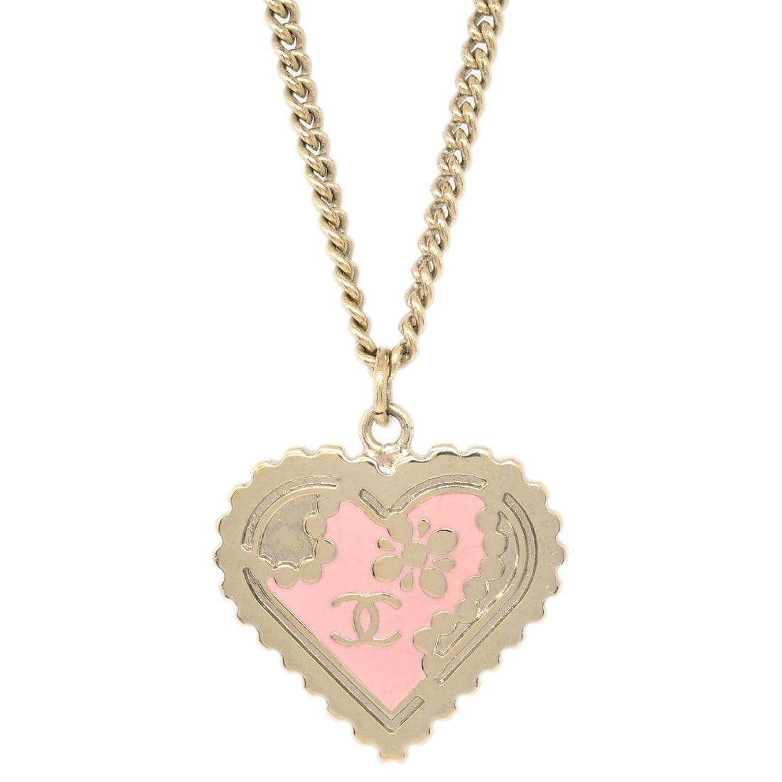 Chanel 05P Gold Heart Charm Pendant Necklace: Chanel 05P Gold Heart Charm Pendant Necklace This exquisite Chanel Heart Chain Pendant Necklace showcases a charming heart-shaped pendant that is perfect for adding a touch of elegance to any outfit. 
