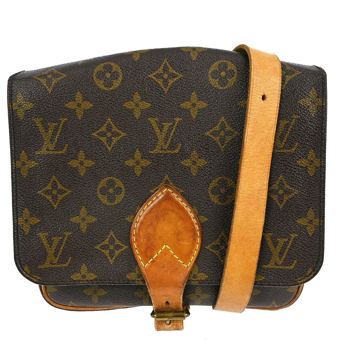Cartouchiere Shoulder Bag by Louis Vuitton in Monogram Canvas: Cartouchiere Shoulder Bag by Louis Vuitton in Monogram Canvas The Louis Vuitton Cartouchiere Handbag features the iconic monogram canvas in brown and is designed for unisex use. This classic piece sho