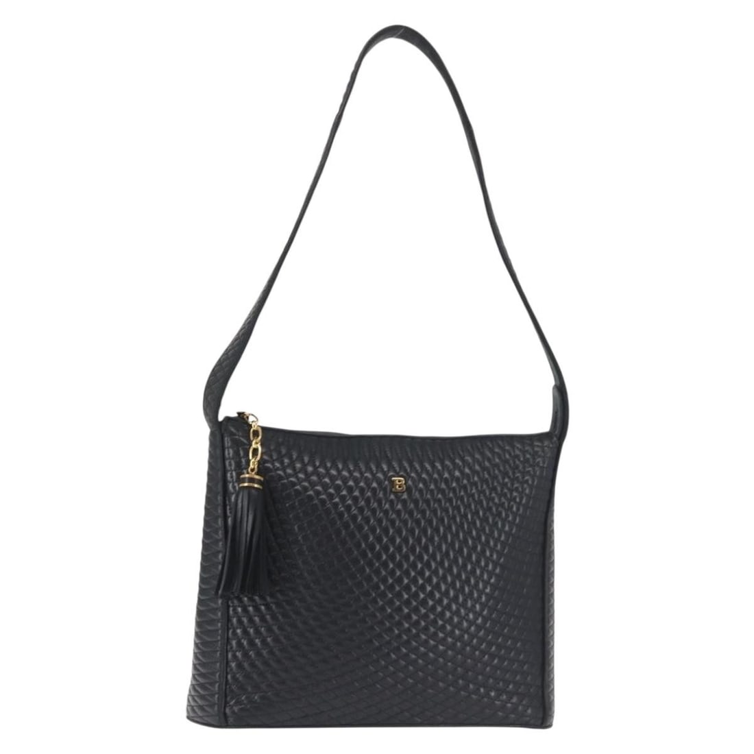 Bally Navy Leather Vintage Shoulder Bag for Women: Bally Navy Leather Vintage Shoulder Bag for Women This Bally vintage shoulder bag is crafted from navy leather and designed for women. Made in Italy, it features a structured silhouette with a shoulde