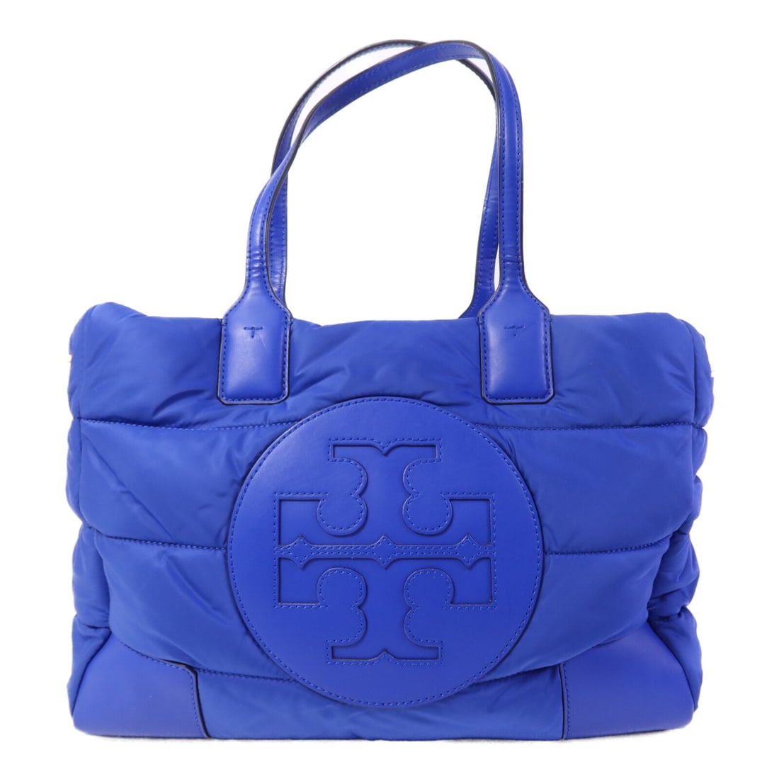 Tory Burch Blue Nylon Shoulder Bag with Gold Hardware: Tory Burch Blue Nylon Shoulder Bag with Gold Hardware This Tory Burch shoulder bag features a durable blue nylon exterior and is designed for women. The bag offers ample space and a comfortable fit, m
