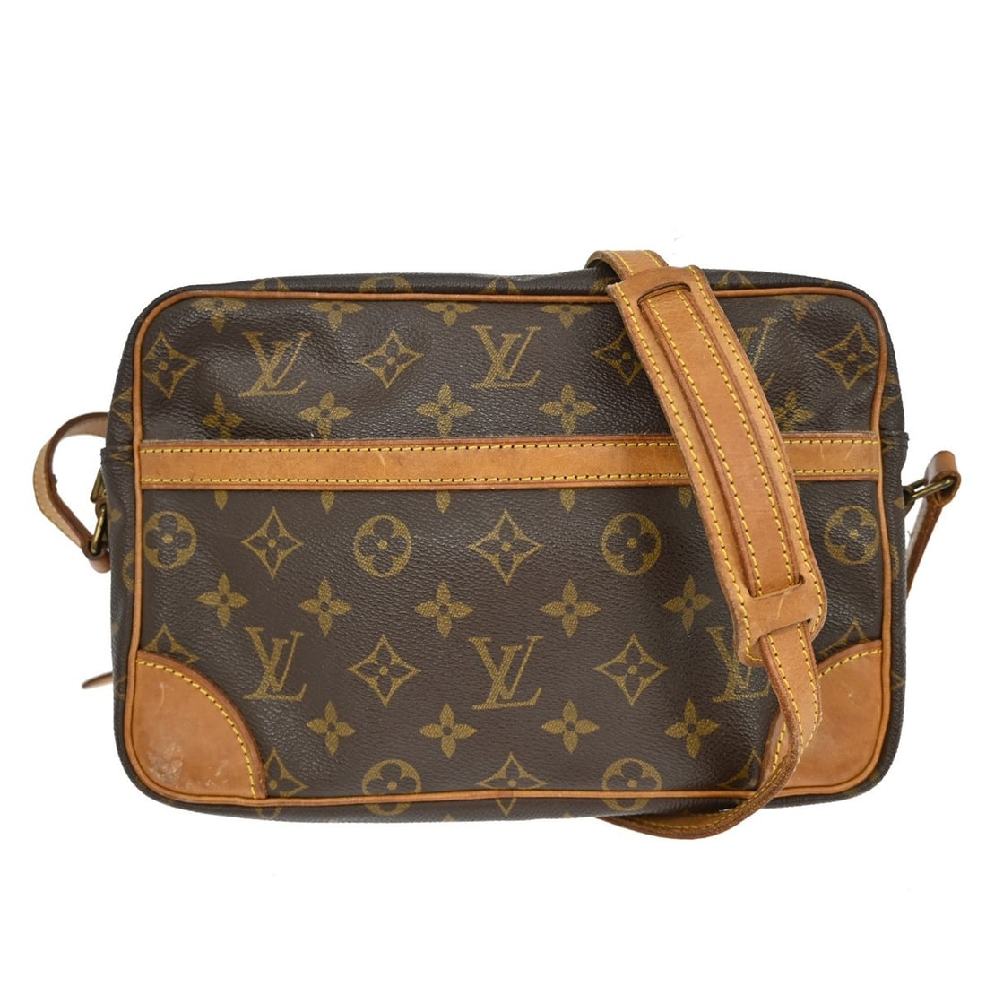 Louis Vuitton Trocadero 27 Monogram Canvas Medium Crossbody Bag M51274: Louis Vuitton Trocadero 27 Monogram Canvas Medium Crossbody Bag M51274 This Louis Vuitton Trocadero 27 crossbody bag features the iconic monogram canvas with brown leather strap and trim. Designed for