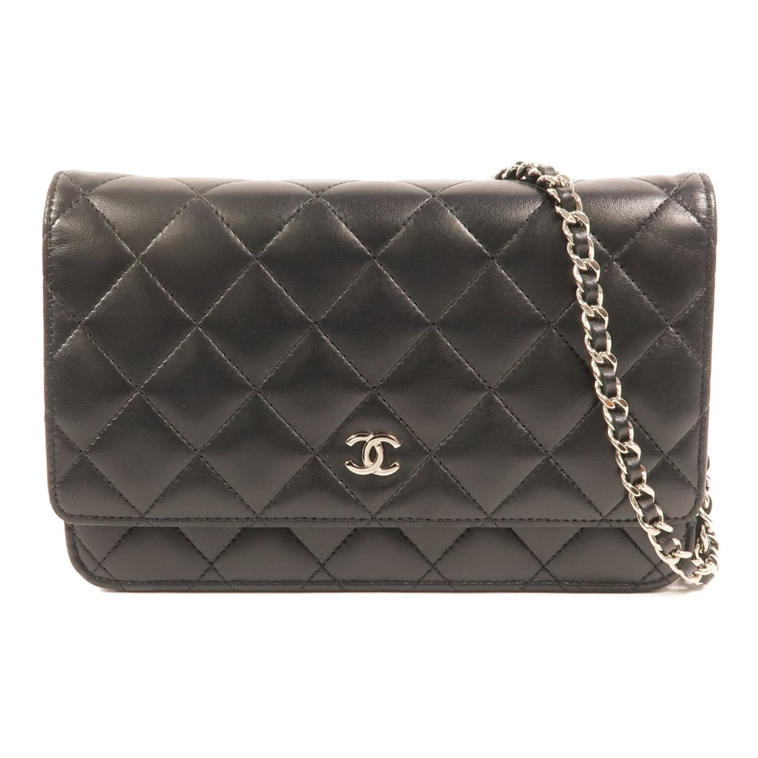 Chanel Black Lambskin Wallet On Chain Shoulder Bag AP0250 SHW (1 of 17)