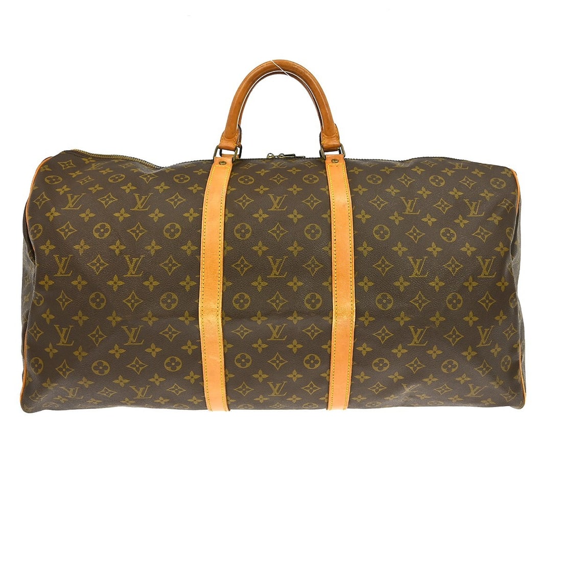 Louis Vuitton Keepall Monogram Canvas Unisex Travel Bag 60cm: Louis Vuitton Keepall Monogram Canvas Unisex Travel Bag 60cm This Louis Vuitton Keepall Bag features the iconic Monogram canvas in brown, designed for unisex use. Made in France, it offers ample space