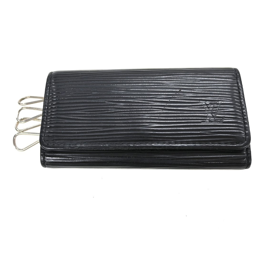 Louis Vuitton Epi Leather Black Multicles 4 Key Holder M63822 Unisex: Louis Vuitton Epi Leather Black Multicles 4 Key Holder M63822 Unisex This Louis Vuitton Epi Black Multicles 4 key case is crafted from durable Epi leather in a classic black color. Designed for unisex