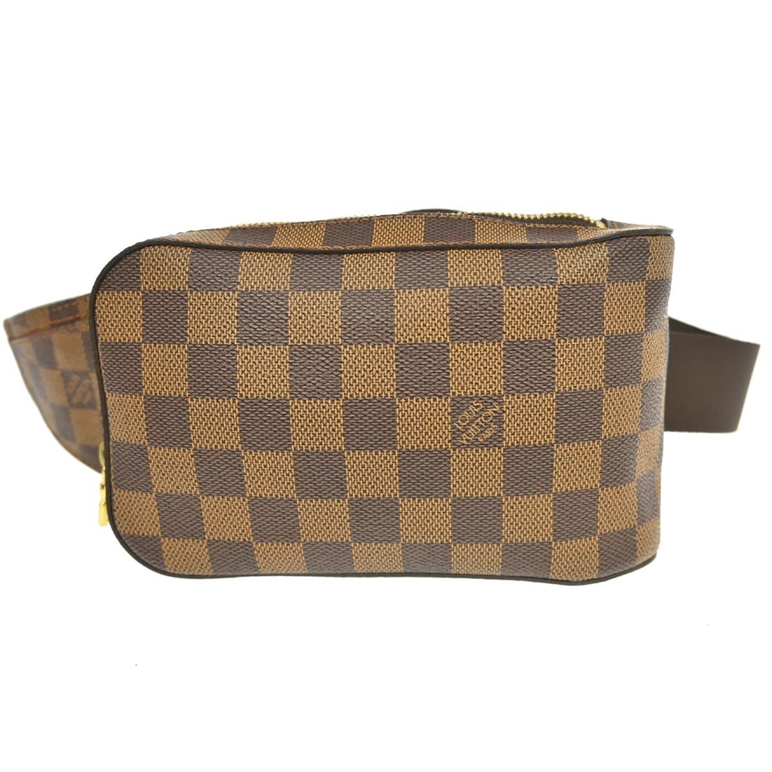 Louis Vuitton Geronimos Damier Ebene Canvas Belt Bag N51994: Louis Vuitton Geronimos Damier Ebene Canvas Belt Bag N51994 This Louis Vuitton Geronimos belt bag features the iconic Damier Ebene canvas leather exterior with gold-tone hardware. Designed for unisex 