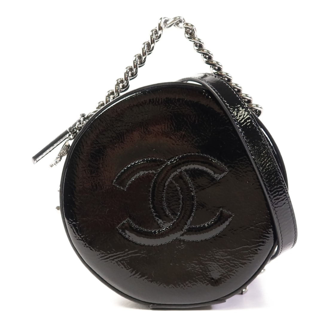 CHANEL 2way Shoulder Bag Black Patent Leather SHW: CHANEL 2way Shoulder Bag Black Patent Leather SHW This exquisite CHANEL 2way Shoulder Bag is crafted from high-quality patent leather in a sleek black finish. Designed for versatility, it can be worn 