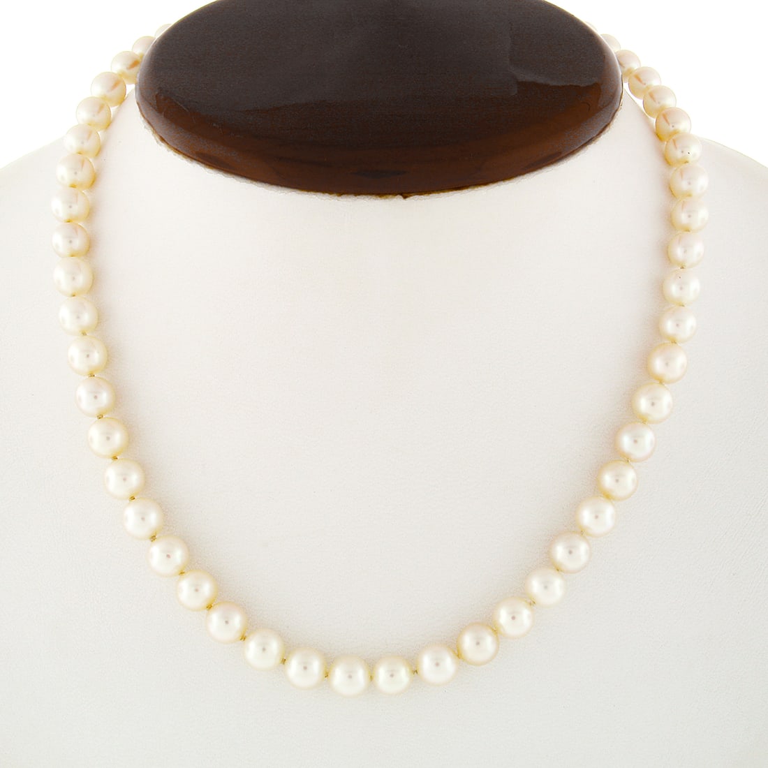 Vintage .925 Sterling Silver Hand Engraved Clasp Pearl Necklace 15.5 Inch (1 of 6)