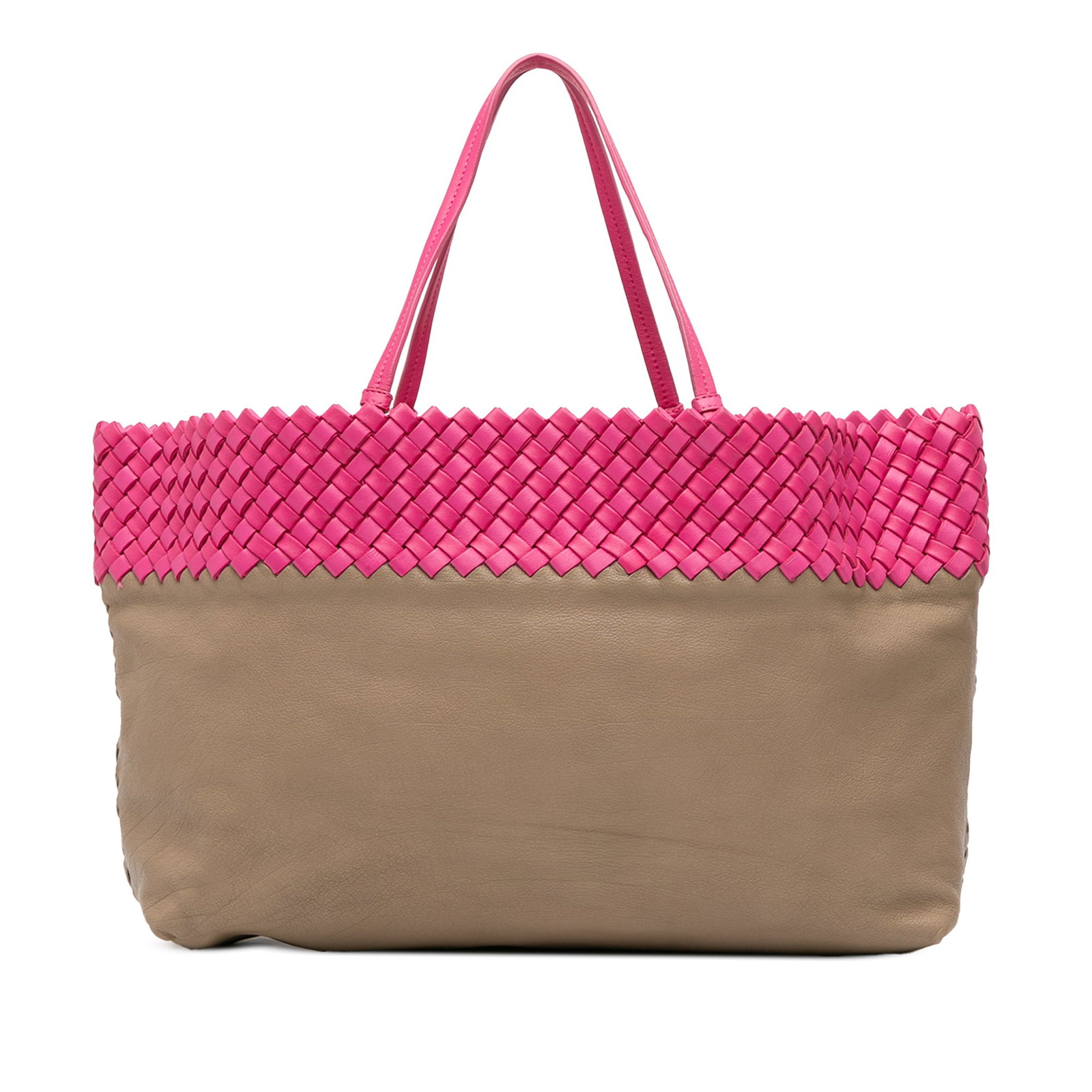 Bottega Veneta Intrecciato Bicolor Nappa Tote Bag Italy: Bottega Veneta Intrecciato Bicolor Nappa Tote Bag Italy This elegant Bottega Veneta Intrecciato Trimmed Bicolor Nappa Tote is crafted from high-quality leather and features distinctive woven trim. The