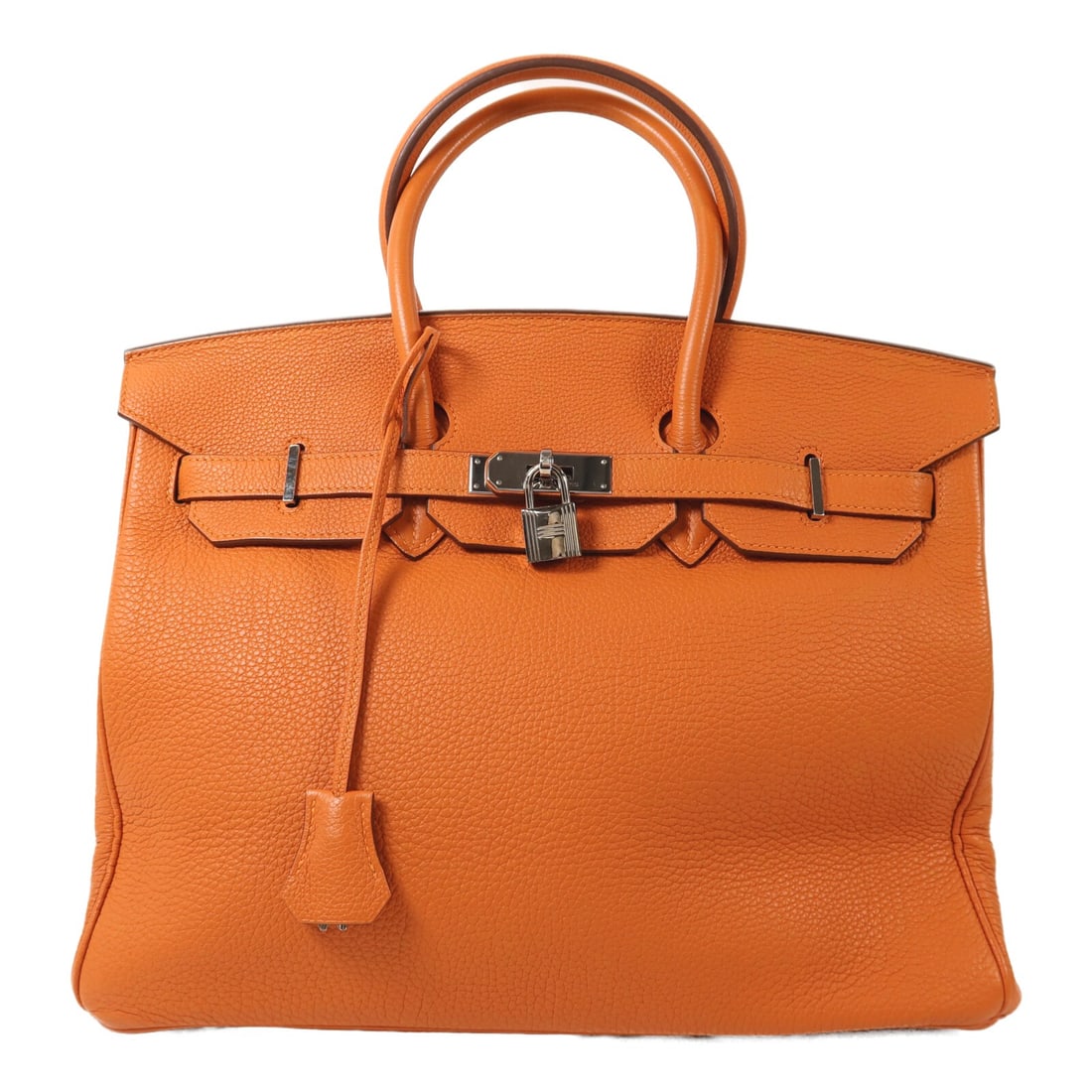 Birkin 35 Orange Togo Leather Handbag with Palladium Hardware (1 of 18)