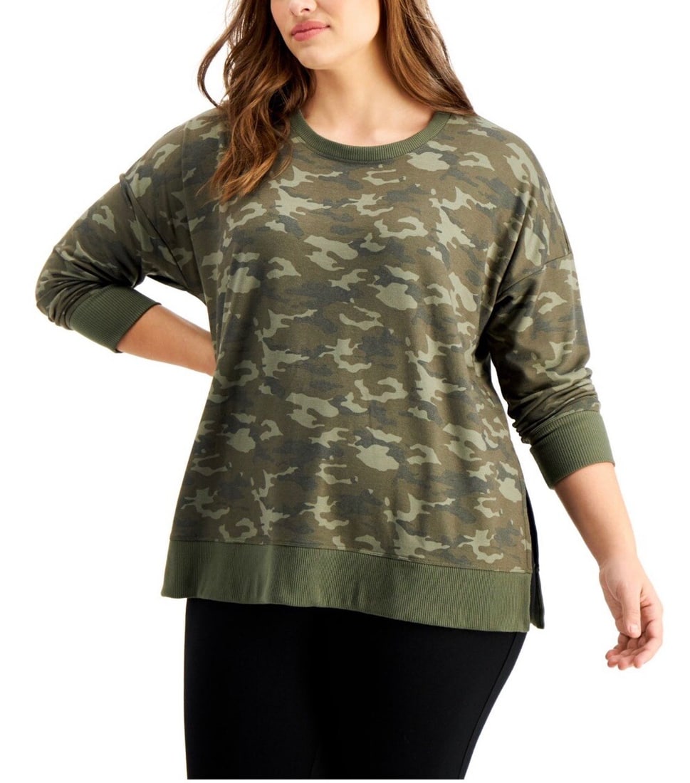 Ideology Women's Vintage Camo Print Pullover Sweatshirt XS: Ideology Women's Vintage Camo Print Pullover Sweatshirt XS This Ideology Women's Camo Print Sweatshirt combines style and comfort, featuring a vibrant camouflage pattern in a relaxed fit. Perfect for 