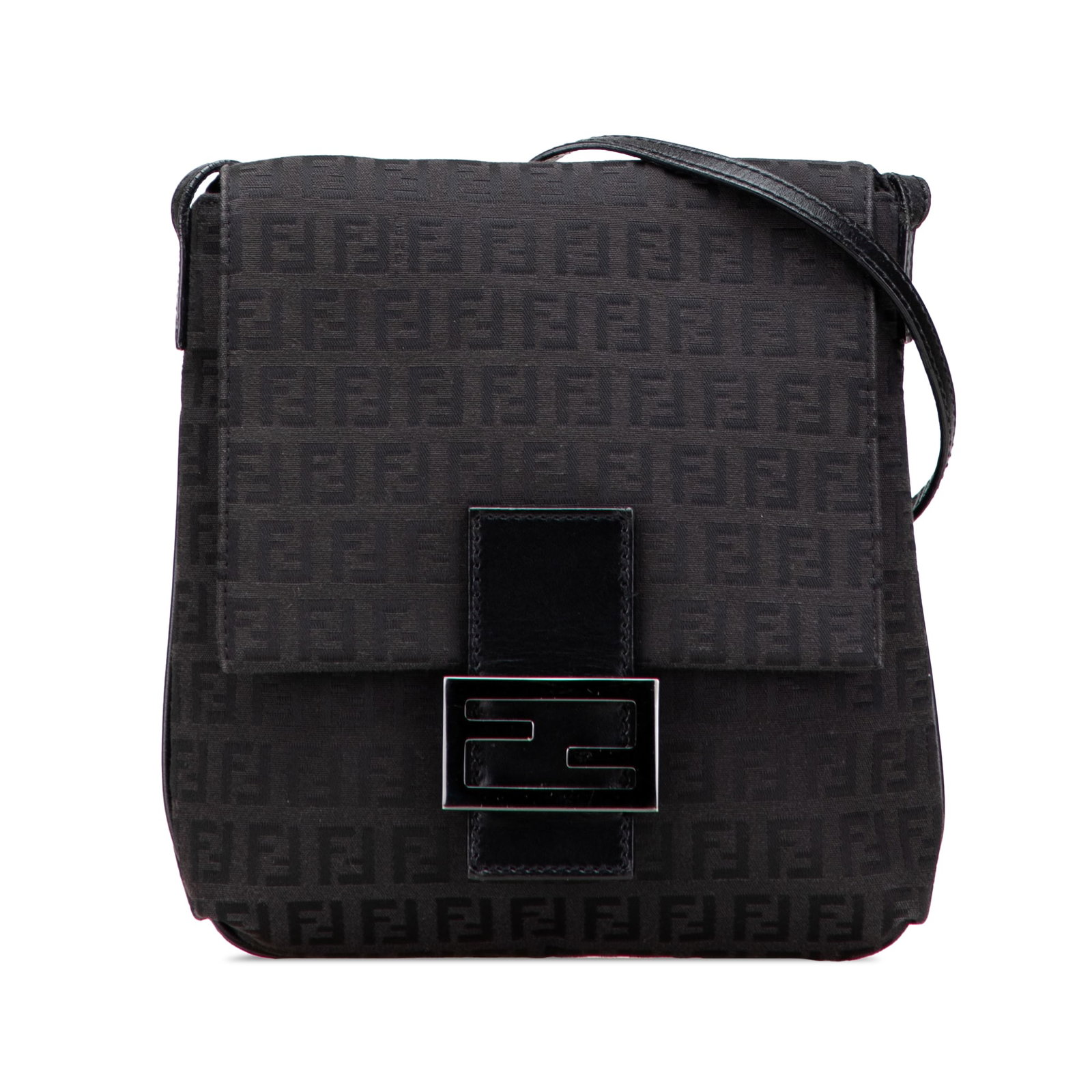 Fendi Zucchino Black Canvas Crossbody Bag Italy (1 of 10)