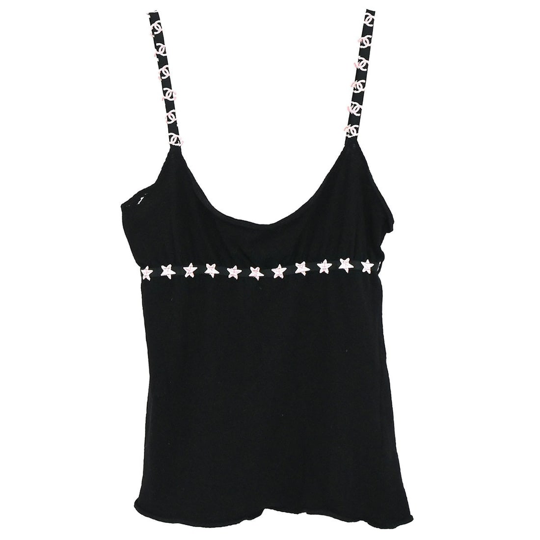 Chanel Black Cashmere Camisole Tank Top Size 38 Vintage: Chanel Black Cashmere Camisole Tank Top Size 38 Vintage This Chanel camisole top features a sleeveless design in classic black, crafted from a luxurious blend of 94% cashmere and 6% spandex. The top i