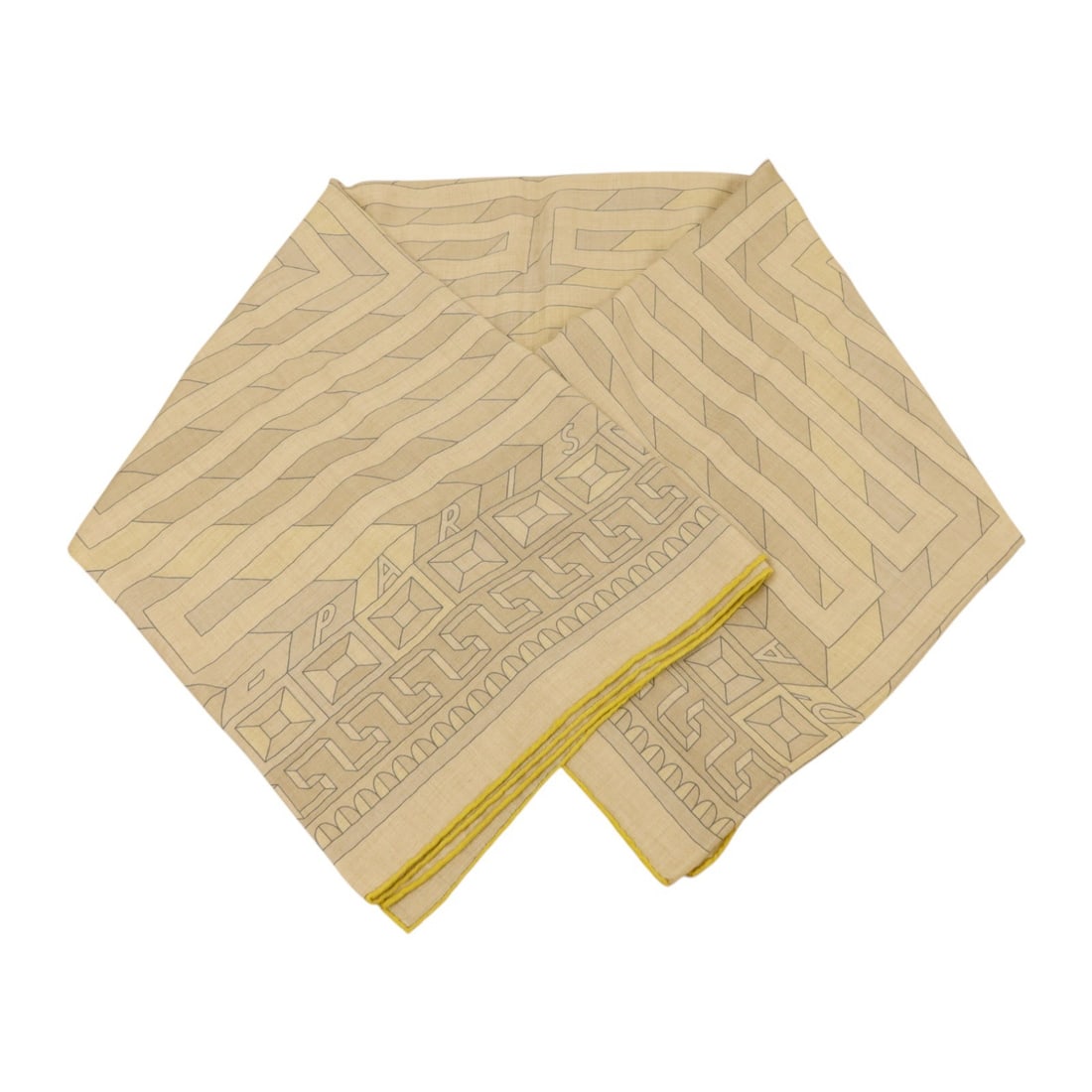 Hermes Silk and Cashmere Square Scarf in Beige Green and Blue 140x140: Hermes Silk and Cashmere Square Scarf in Beige Green and Blue 140x140 This Hermes scarf features a blend of silk and cashmere in a beige color with green and blue accents. Designed for women, this reg