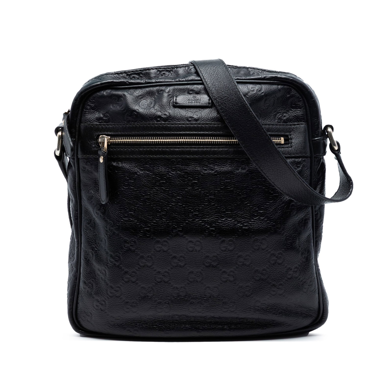 Gucci Guccissima Black Leather Adjustable Strap Crossbody Bag (1 of 7)