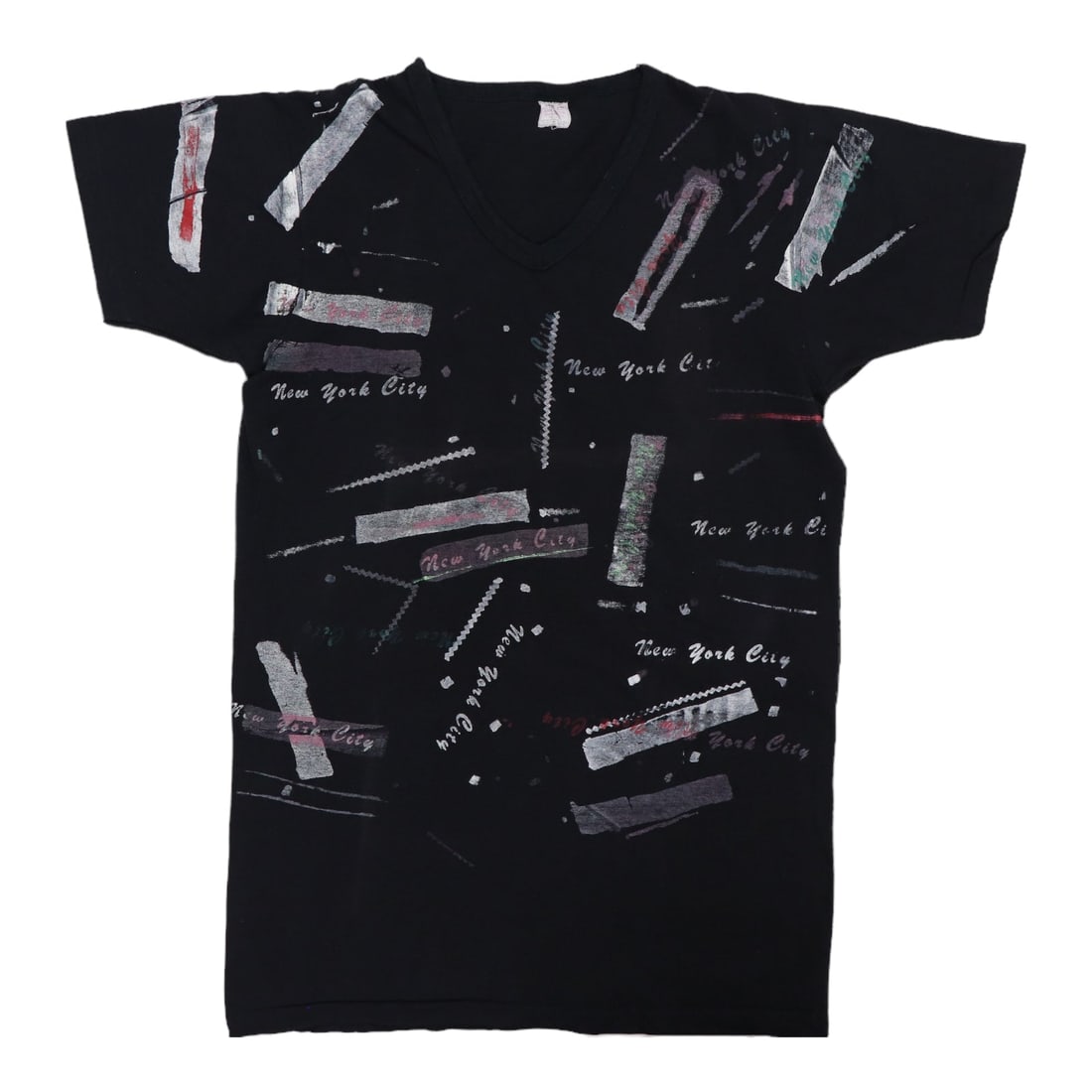 Vintage 1980s New York City Graphic Cotton Shirt Black Size Small (1 of 3)