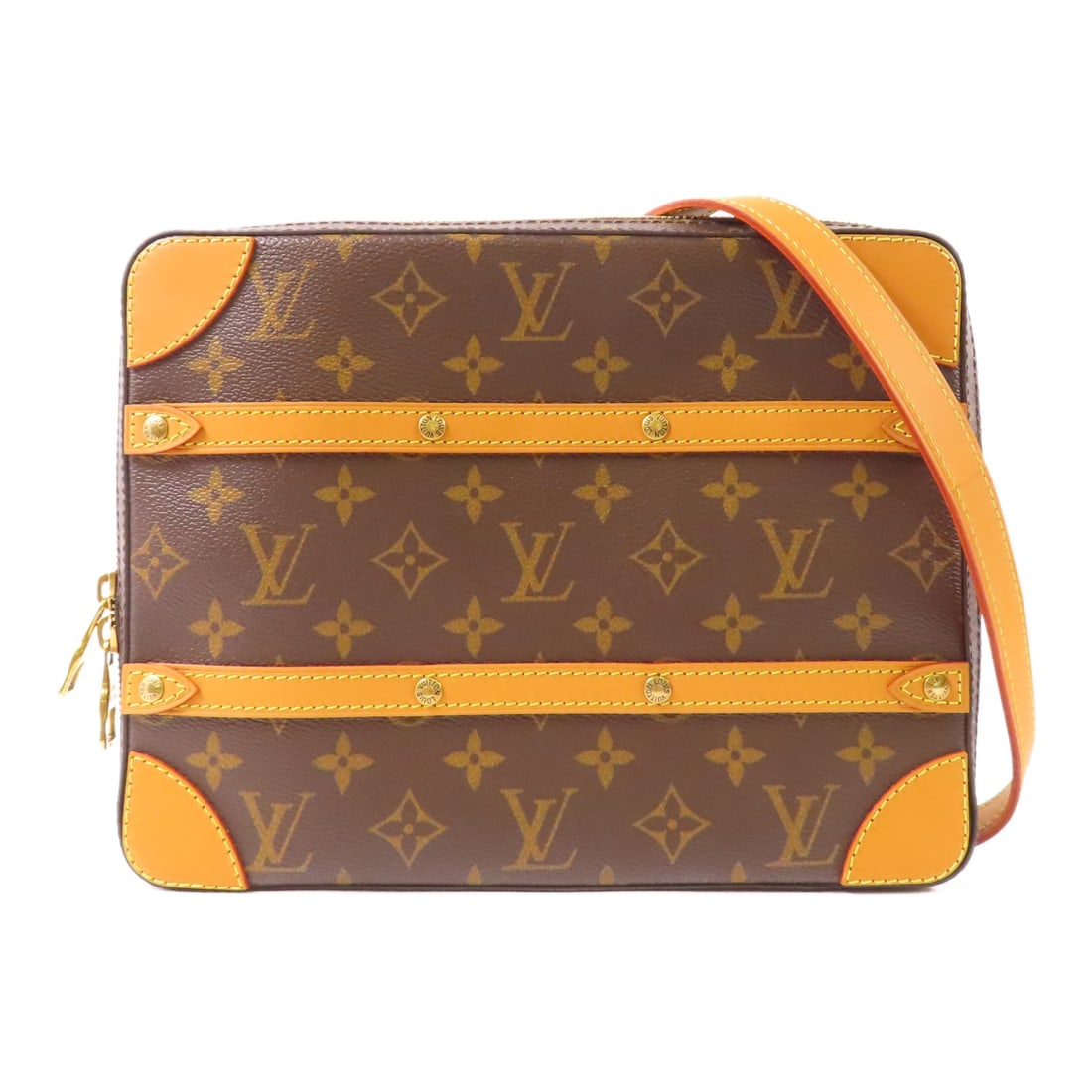 Louis Vuitton Soft Trunk Messenger PM Brown Canvas Shoulder Bag GHW M68494: Louis Vuitton Soft Trunk Messenger PM Brown Canvas Shoulder Bag GHW M68494 This elegant Louis Vuitton Soft Trunk Messenger PM Shoulder Bag is crafted from durable PVC coated canvas in a classic brown 