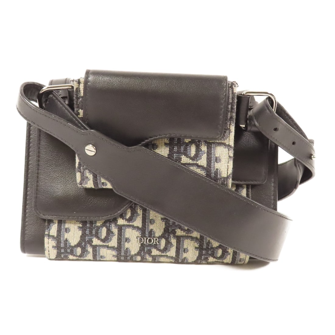 Dior CD Elite Canvas Shoulder Bag Black 7.5 inches Made in France (1 of 14)