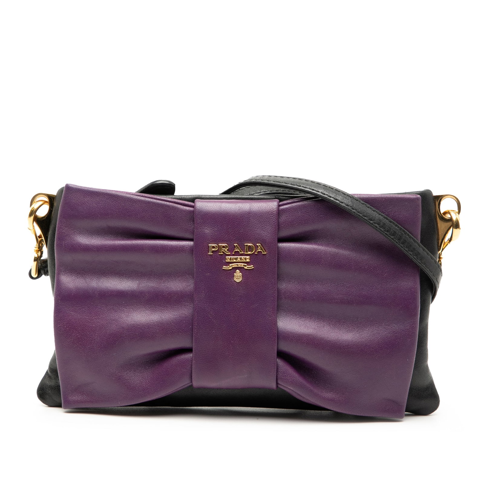 Prada Bicolor Nappa Leather Fiocco Bow Crossbody Bag with Strap (1 of 7)