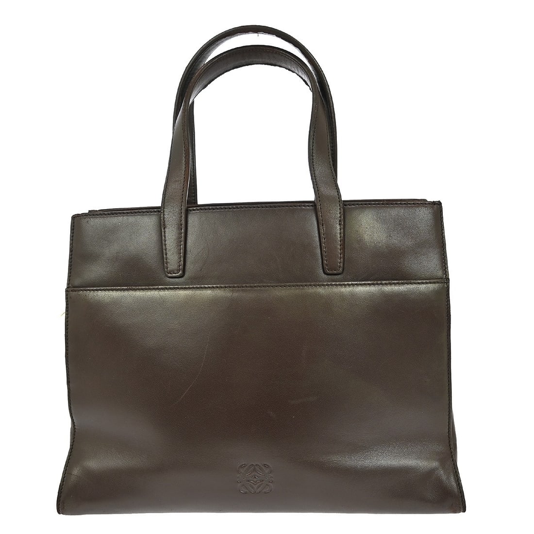 Loewe L11 Medium Brown Leather Tote Bag with Double Handles: Loewe L11 Medium Brown Leather Tote Bag with Double Handles This Loewe Brown Leather Tote Handbag is a stylish and functional accessory for everyday use. Designed in a medium size, it features a class