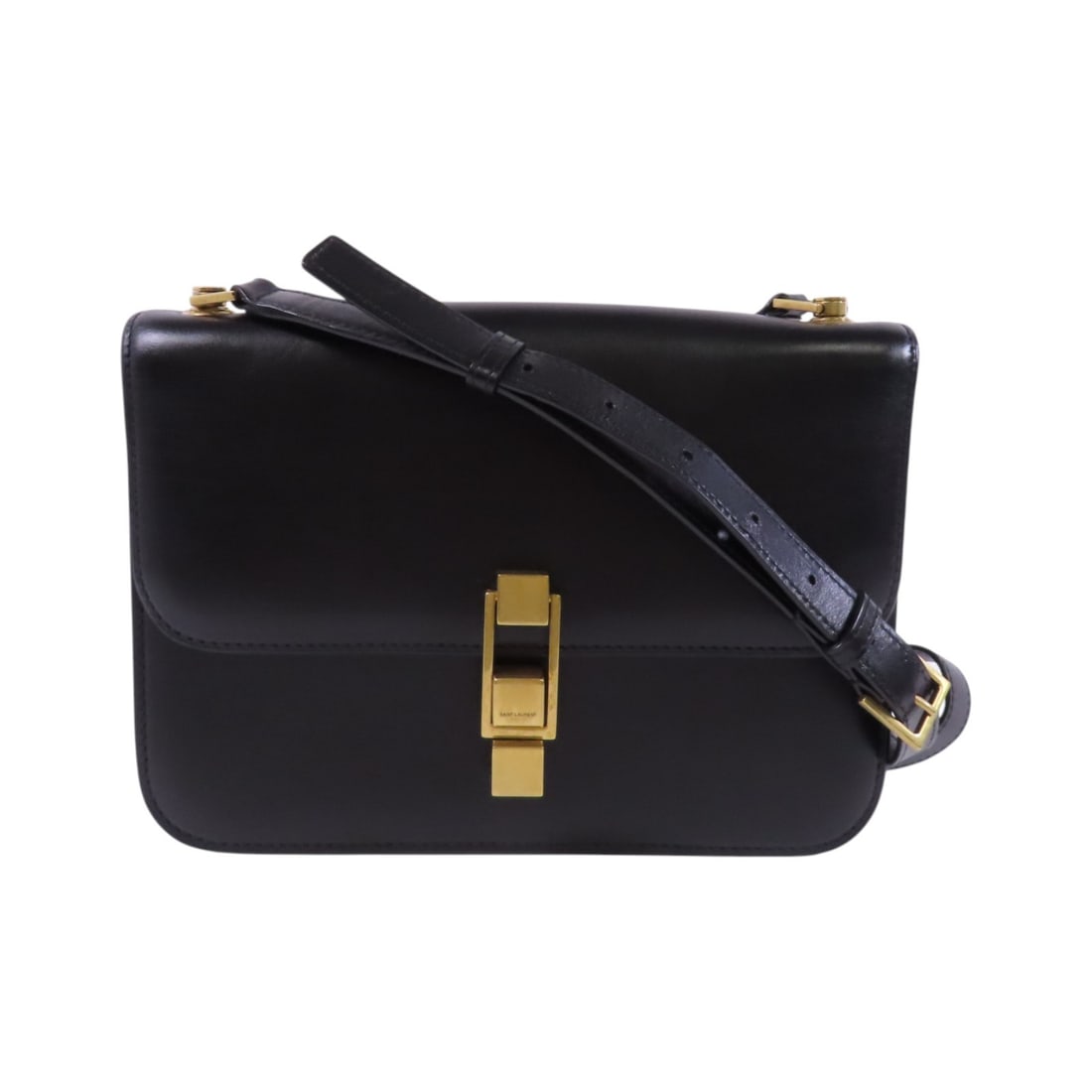 Black Calfskin Carre Satchel Shoulder Bag by Saint Laurent YSL 633214: Black Calfskin Carre Satchel Shoulder Bag by Saint Laurent YSL 633214 The SAINT LAURENT YSL Carre Satchel Shoulder Bag is an elegant accessory crafted from premium calfskin leather in a classic black 