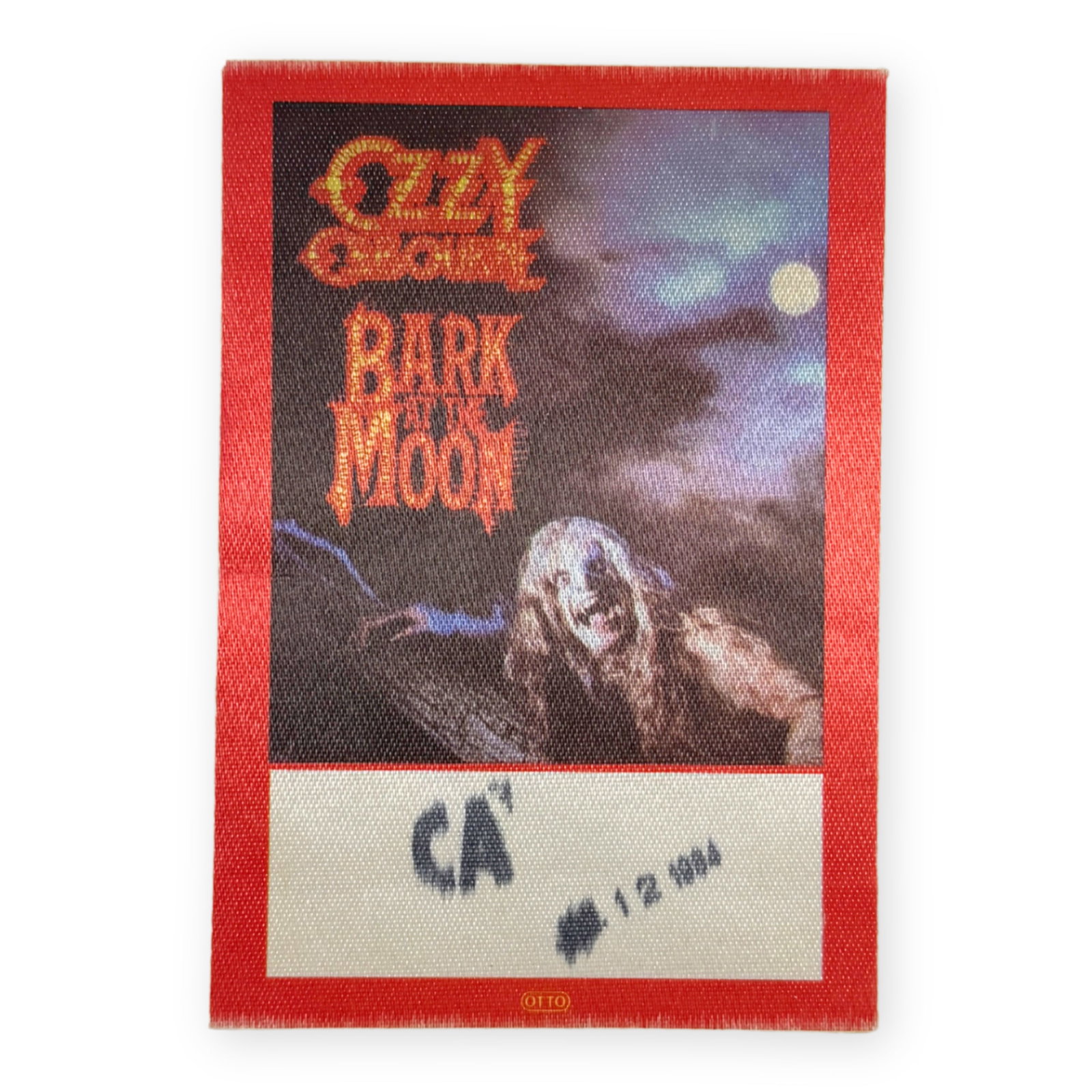 Vintage 1984 Bark At The Moon Ozzy Osbourne Concert Backstage Pass: Vintage 1984 Bark At The Moon Ozzy Osbourne Concert Backstage Pass This is an original vintage backstage pass from the 1984 Ozzy Osbourne Bark At The Moon tour. It is a genuine pass from the era, not 