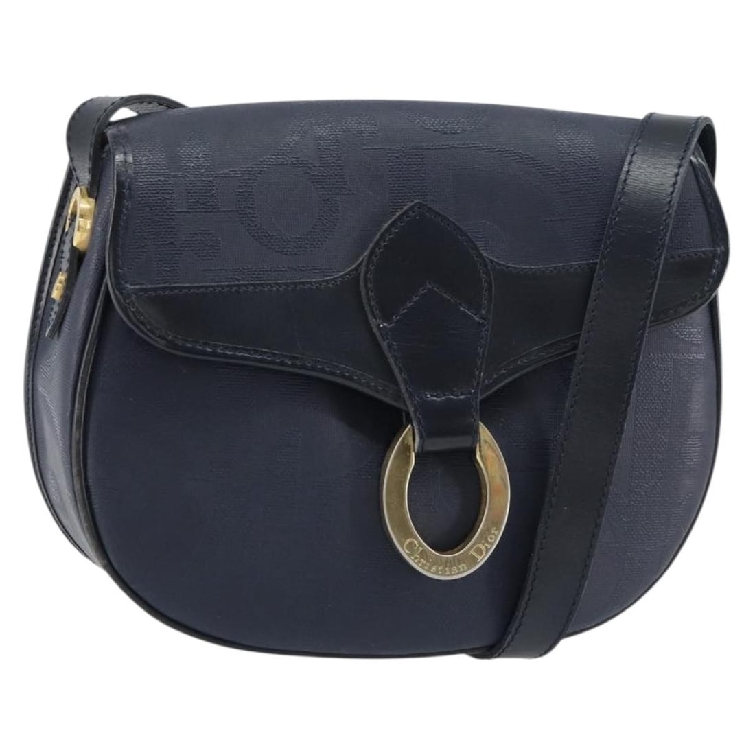 Navy Canvas Trotter Shoulder Bag by Christian Dior France: Navy Canvas Trotter Shoulder Bag by Christian Dior France This Christian Dior Trotter shoulder bag features a classic navy canvas design with leather accents. The bag is designed for women and offers 