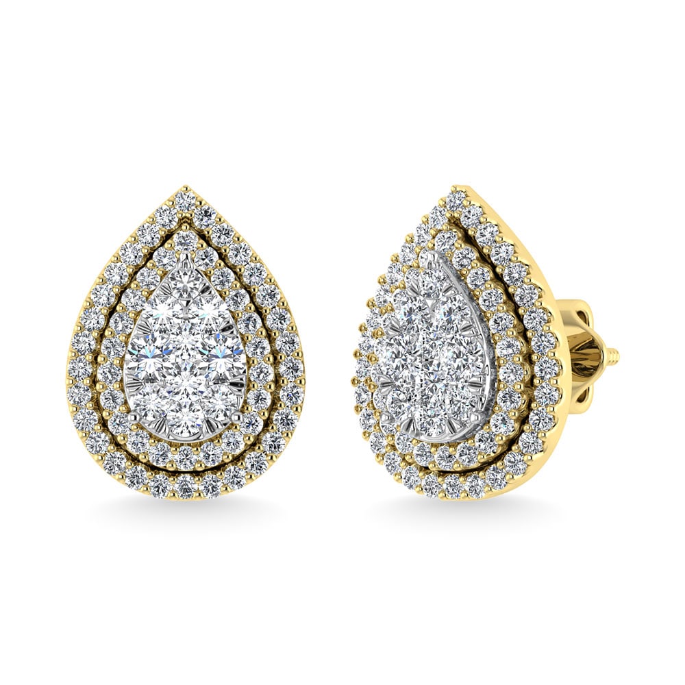 Diamond 7/8 Ct.Tw. Fashion Earrings in 14K Yellow Gold: Diamond 7/8 Ct.Tw. Fashion Earrings in 14K Yellow Gold 14k Yellow Gold Stone Color: G-h Stone Clarity: I1 PLEASE NOTE: Framed, Large, or heavy items do not have shipping costs included. The exact ship