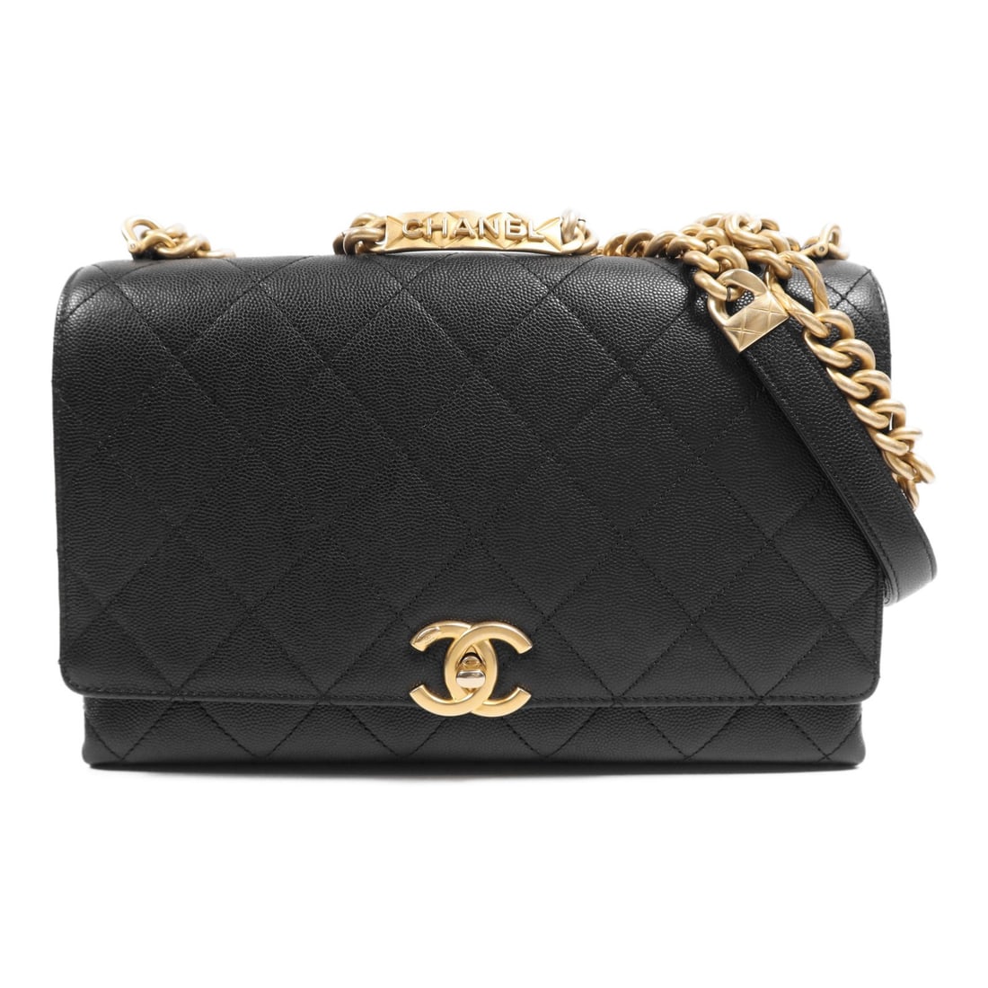 CHANEL Shoulder Bag A52764 Black Calfskin Leather GHW: CHANEL Shoulder Bag A52764 Black Calfskin Leather GHW This elegant CHANEL Shoulder Bag is crafted from premium black calfskin leather, offering a luxurious look and feel. The bag features a sophistica