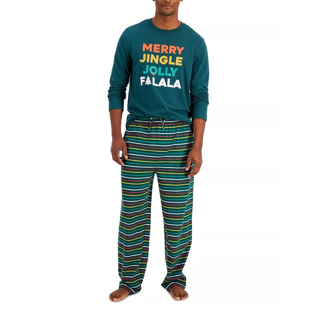 Family Pajamas Men's Merry Jingle 2XL T Christmas Pajama Set in Green (1 of 3)